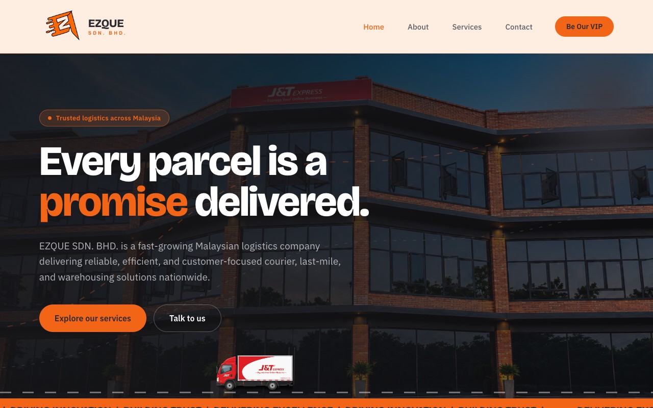 EzQue Group – Corporate Website by Jebat Tech