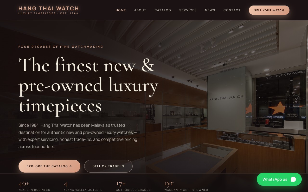 Hang Thai Watch – E-commerce + CMS by Jebat Tech